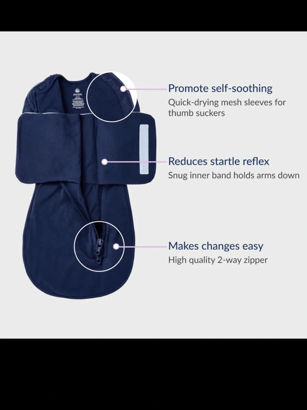 Nested Bean Navy Infant Sleep Sack Zen One Classic